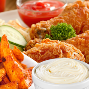 Drumstick, wedges et colesaw