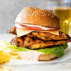 Grilled chicken burger